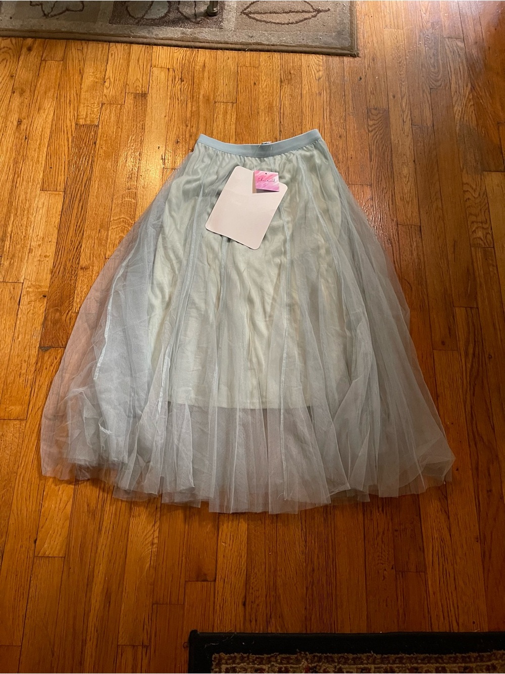 Sea foam greenTulle Midi Skirt - Women's Elegant A-Line NWT